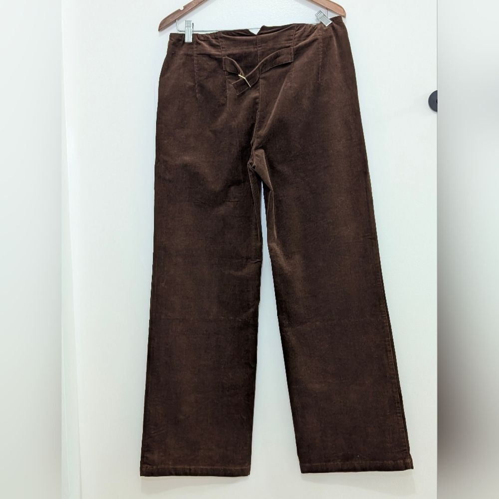 Zac & Rachel Chocolate Brown Corduroy NWT Wide Leg Pants 8 Patch Pocket 70s - Picture 3 of 9